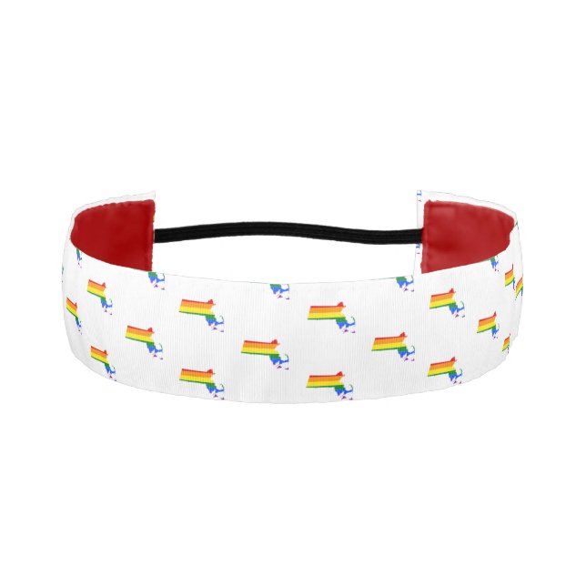 LGBTQ MASSACHUSETTS PRIDE  ATHLETIC HEADBAND (Front)