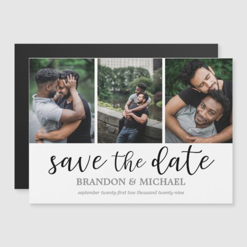 LGBTQ Modern Photo Collage Magnetic Magnetic Invitation