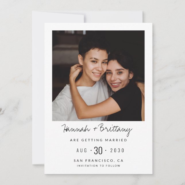 LGBTQ Modern Photo Save The Date (Front)