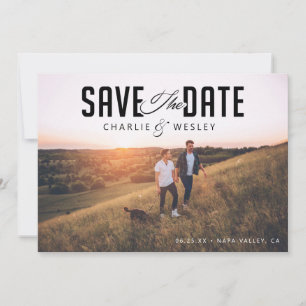 LGBTQ Modern Save the Date with Photo