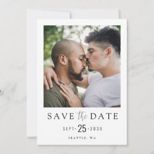 LGBTQ Modern Simple Elegant Photo Save The Date