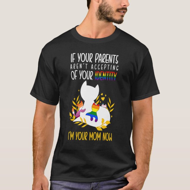 LGBTQ Mom Lesbian Wife Woman Pride Rainbow Family T-Shirt (Front)