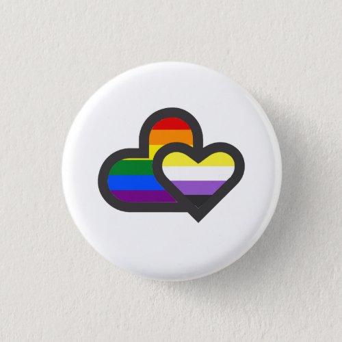 LGBTQ Non_Binary Pride Hearts Button