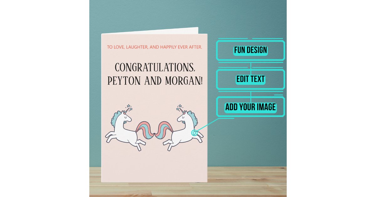 LGBTQ Non Gendered Wedding Day Congratulations Card | Zazzle