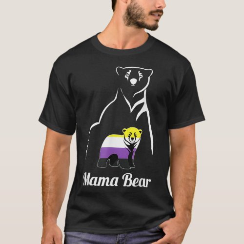 LGBTQ NonBinary Mama Bear LGBT NonBinary Pride Enb T_Shirt