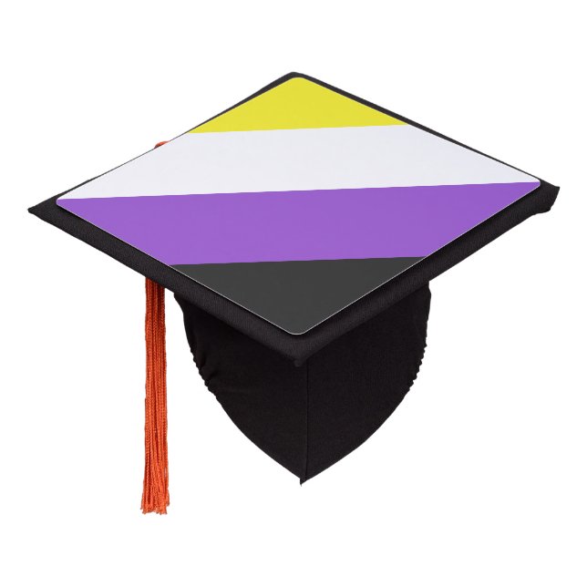 LGBTQ Nonbinary Pride Flag Graduation Cap Topper (Angled)