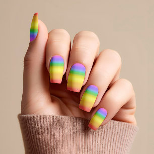 LGBTQ Ombre Rainbow Flag Nail Art • Pride Gradient