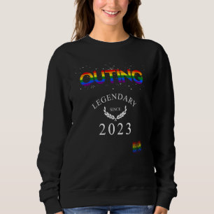 LGBTQ Outing since 2023 Vintage Rainbow Pride Cour Sweatshirt