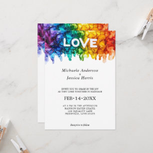 🌈 LGBTQ Painted With Love wedding Invitation