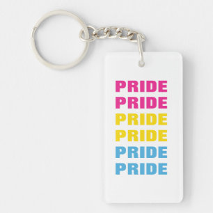 LGBTQ Pansexual Pride Customizable Repeated Text Keychain