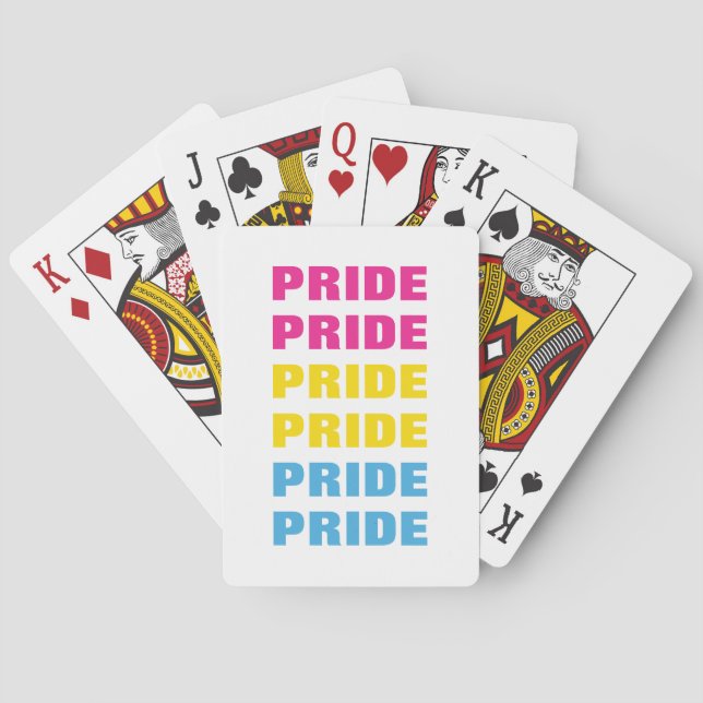LGBTQ Pansexual Pride Customizable Repeated Text Poker Cards (Back)