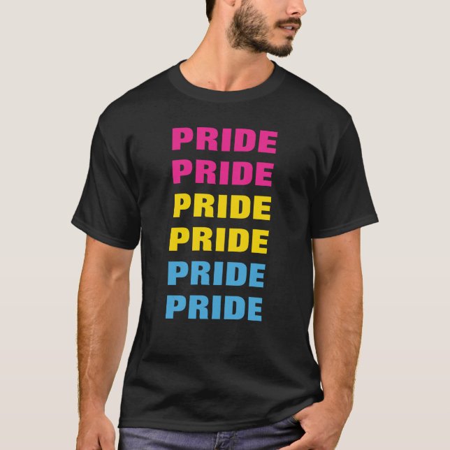 LGBTQ Pansexual Pride Customizable Repeated Text T-Shirt (Front)