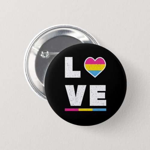 LGBTQ Pansexual Pride Flag Distressed Grunge Love Button
