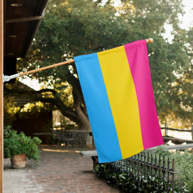LGBTQ Pansexual Pride House Flag (In SItu)