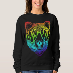 Lgbtq Papa Bear Lgbt Rainbow Flag Gay Pride Proud  Sweatshirt