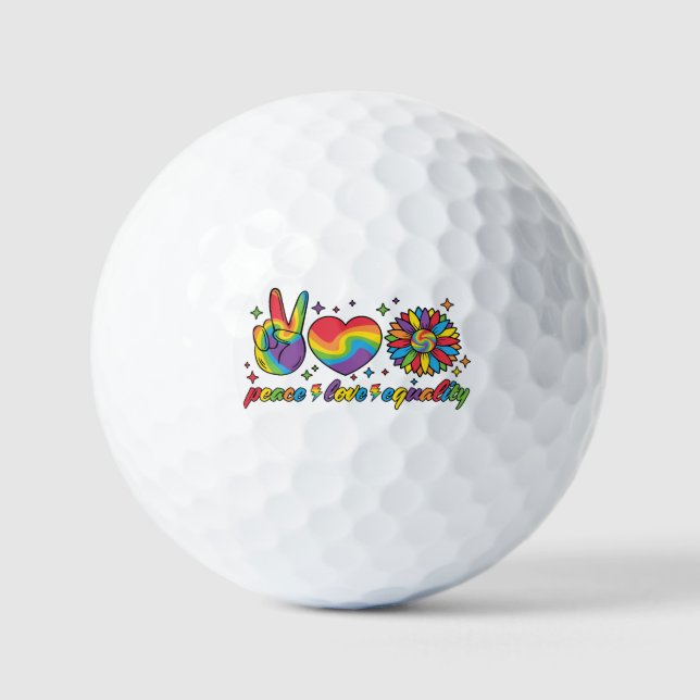 LGBTQ - Peace, Love, Equality Golf Balls (Front)
