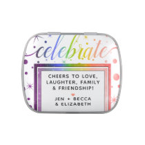 LGBTQ Personalized Celebrate Watercolor Rainbow Candy Tin