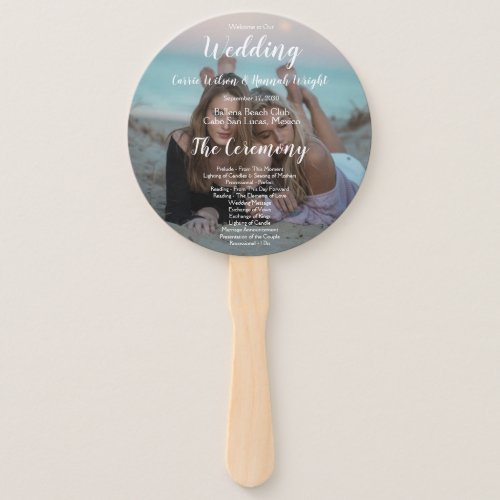 LGBTQ Photo Wedding Program Hand Fan