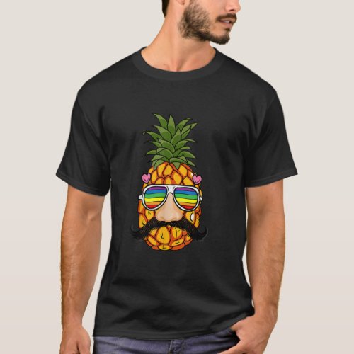 Lgbtq Pineapple Rainbow Sunglasses Aloha Beaches H T_Shirt