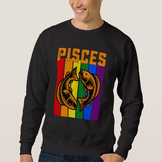 LGBTQ Pisces Zodiac Sign Vintage Astrology Sweatshirt (Front)