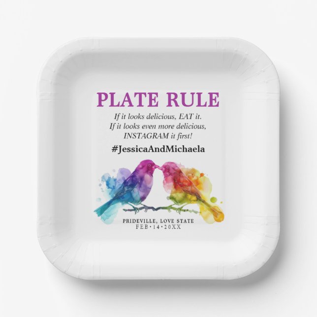 LGBTQ+ Plate Rule Rainbow Lovebirds (Front)