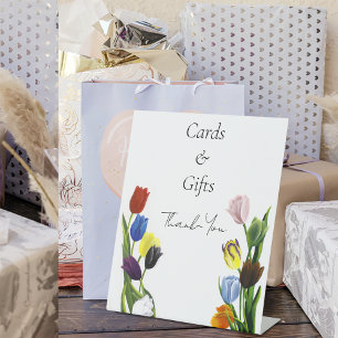 LGBTQ plus Tulips Flowers Cards & Gifts Pedestal Sign