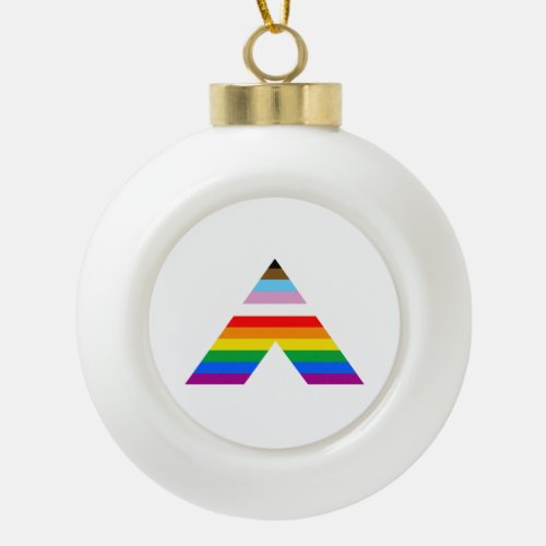 LGBTQ POC Ally Symbol Ceramic Ball Christmas Ornament