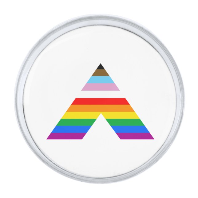 LGBTQ POC Ally Symbol Silver Finish Lapel Pin (Front)