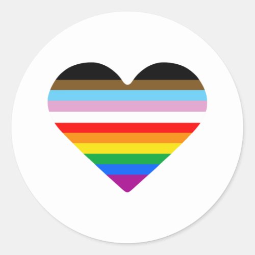 LGBTQ POC Heart Classic Round Sticker