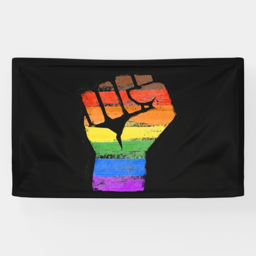 LGBTQ POC Philly Pride Fist Banner