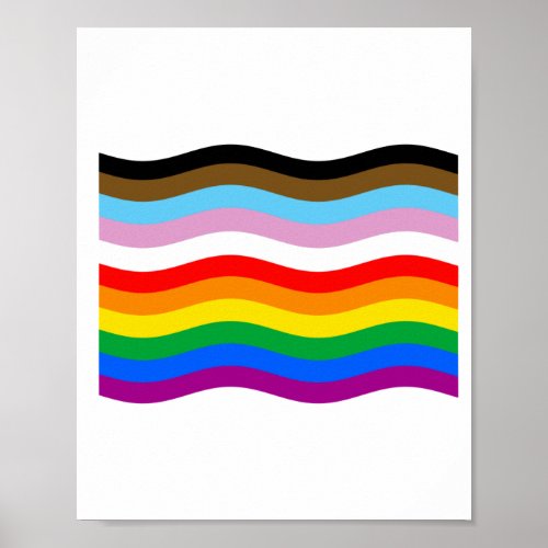 LGBTQ POC Pride Waving Flag Poster