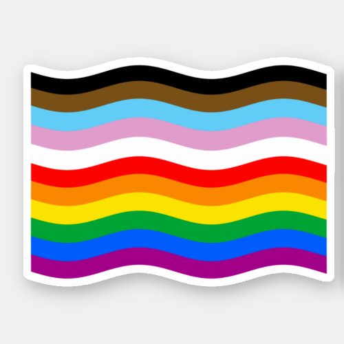 LGBTQ POC Pride Waving Flag Sticker