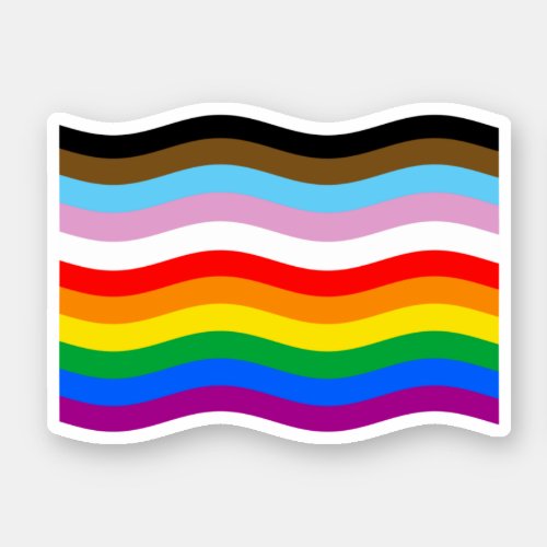 LGBTQ POC Pride Waving Flag Sticker