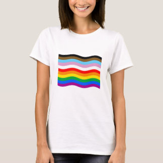 LGBTQ POC Pride Waving Flag T-Shirt