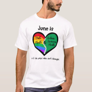 LGBTQ+ Pride and Scoliosis T-Shirt ain't straight