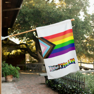 LGBTQ+ Pride and Support Human House Flag
