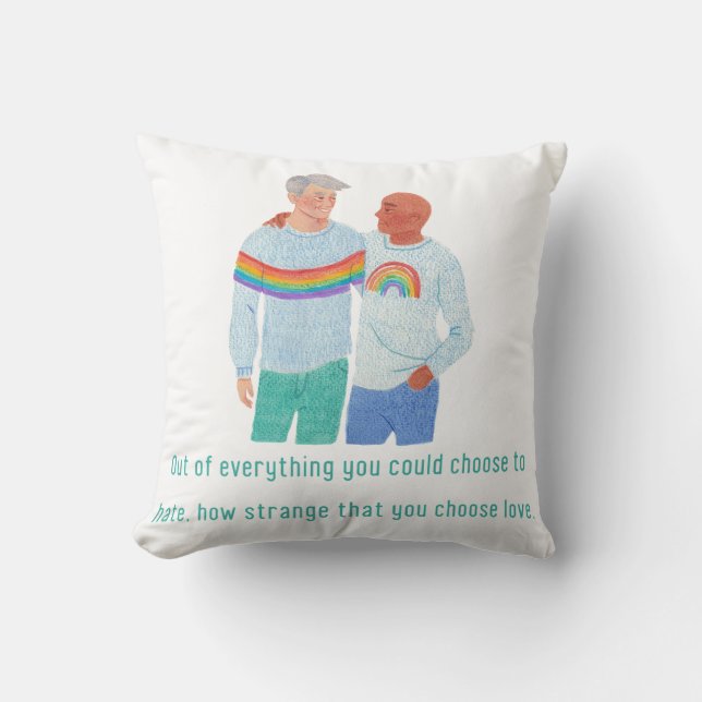 LGBTQ+ Pride Art Throw Pillow (Front)