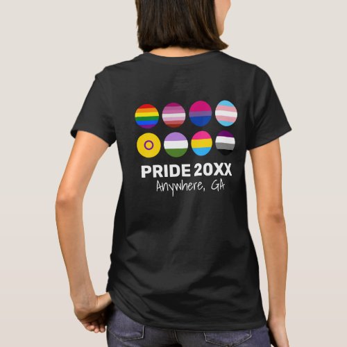 LGBTQ Pride Back Image For Dark Colors  Custom T_Shirt