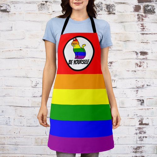 LGBTQ Pride Cat _ Be Yourself Apron