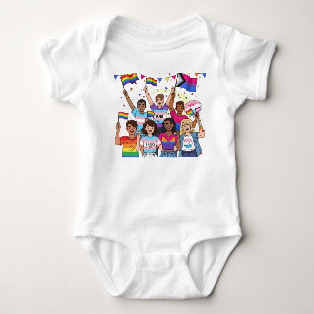 LGBTQ+ Pride Celebration: Inclusive Design Baby Bodysuit (Front)