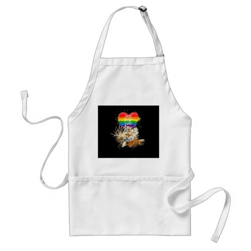 LGBTQ Pride Daddy Tiger with Baby Best Dad Ever Adult Apron