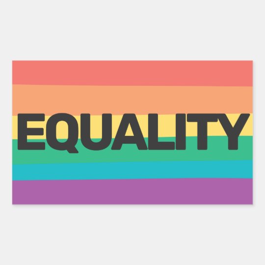LGBTQ pride Equality rainbow flag Rectangular Sticker | Zazzle.com