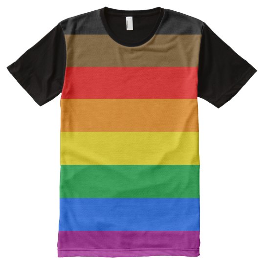 LGBTQ Pride Flag (8 Stripes) All-Over-Print T-Shirt | Zazzle.com