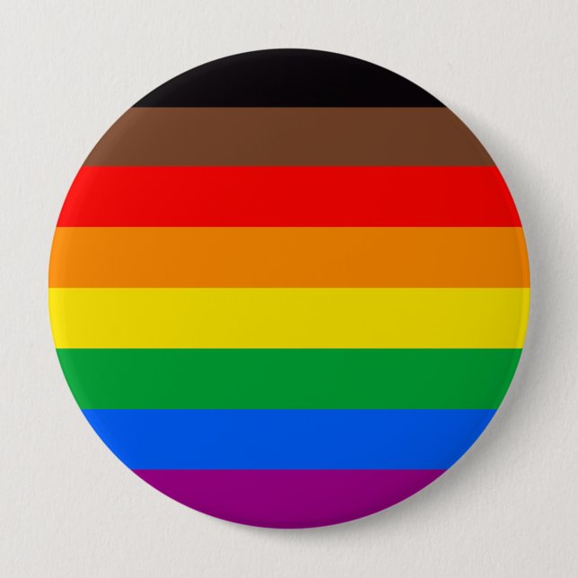 LGBTQ Pride Flag (8 Stripes) Button (Front)