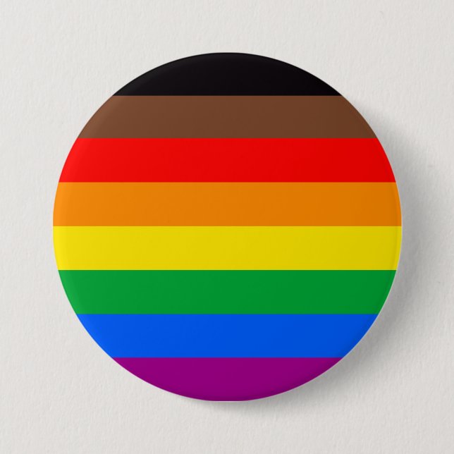 LGBTQ Pride Flag (8 Stripes) Button (Front)