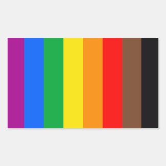 LGBTQ Pride Flag (8 Stripes) Rectangular Sticker