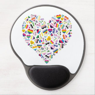 LGBTQ+ Pride Flag Combined Hearts Gel Mouse Pad