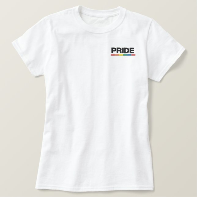 LGBTQ+ Pride Flag Embroidered Shirt (Design Front)