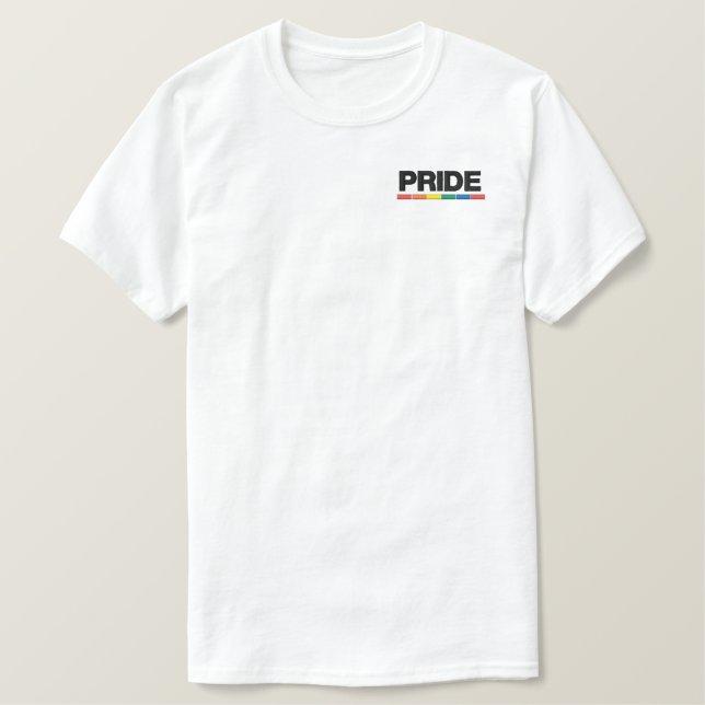 LGBTQ+ Pride Flag Embroidered T-Shirt (Design Front)