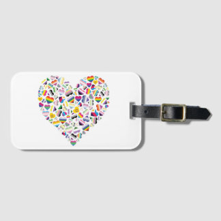 LGBTQ+ Pride Flag Hearts Combined Luggage Tag